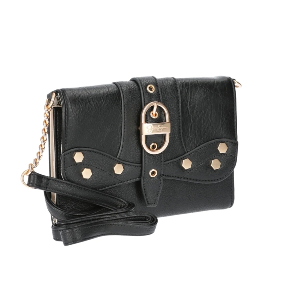 Jessica Simpson black and gold crossbody/ Shoulder purse Brand New
